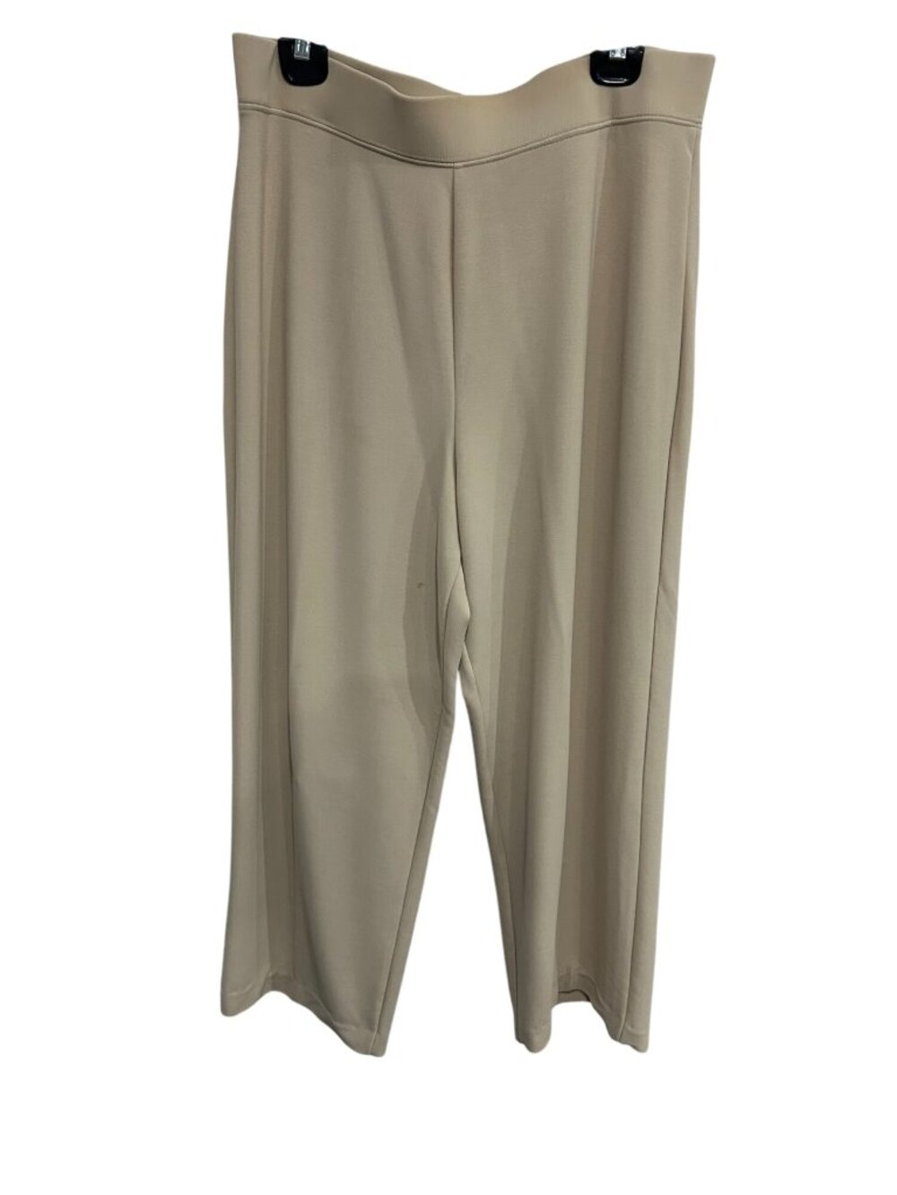 Susan Graver Liquid Knit Pull On Cropped Pants Beige Sz XL Petite Neutral